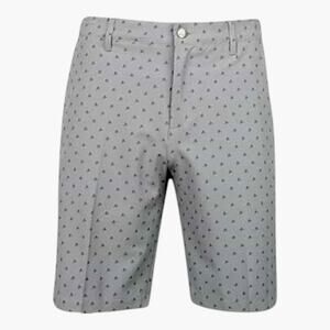 Adidas‎ Golf Shorts Gray All Over Print Men's Size 38 Performance Athletic